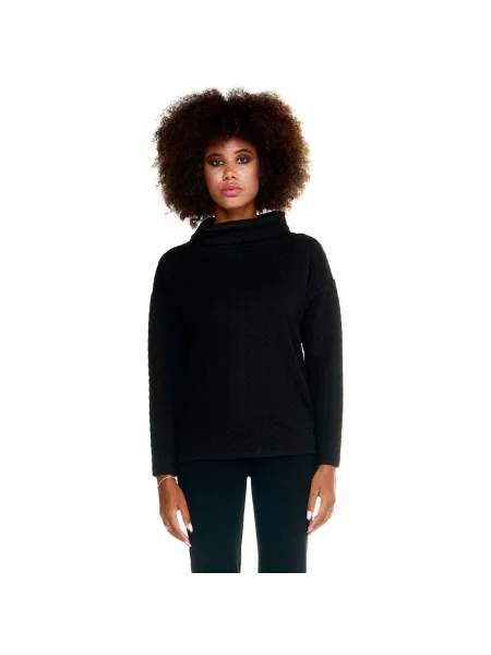 Pulover Leone 1947 de catifea cord negru
