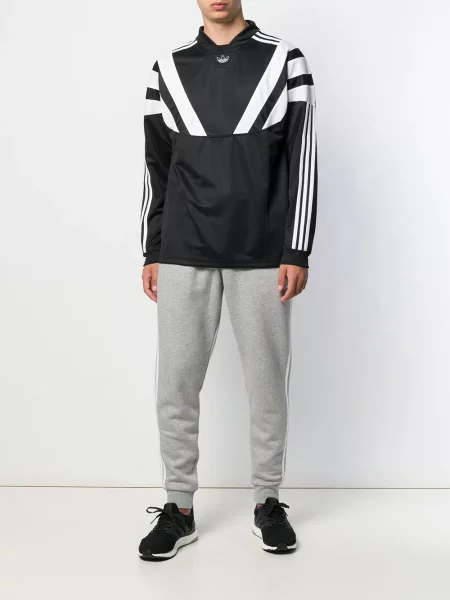 Pantaloni Adidas alergare cu autograf gri