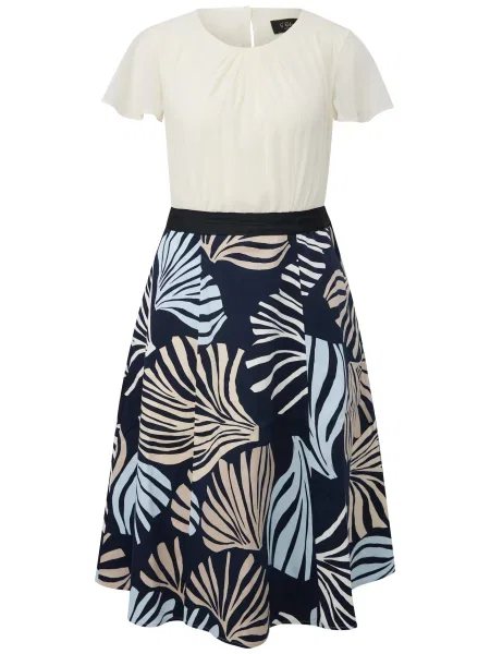 S.Oliver Rochie crem / bleumarin / azuriu galben