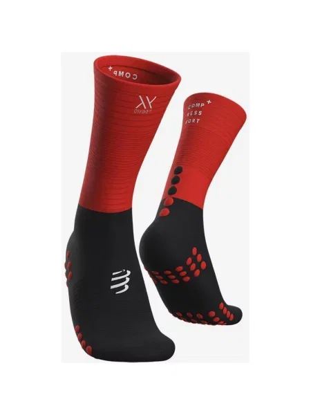 Compressport Mid Compression Skarpety Czarno-Czerwone T1 czarne
