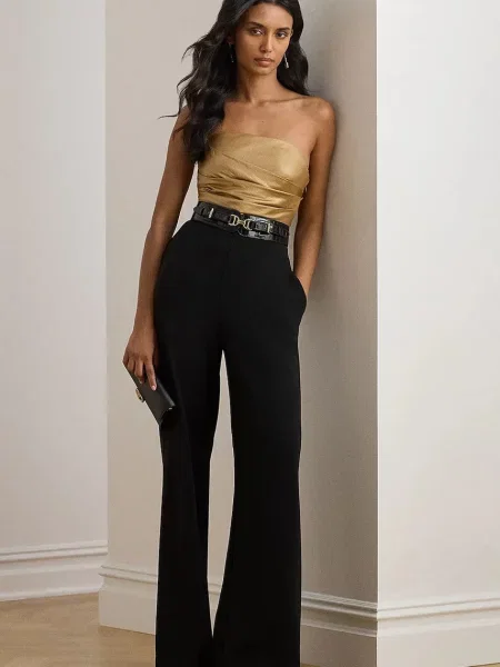 Lauren Ralph Lauren kezeslábas nyitott hátú fekete