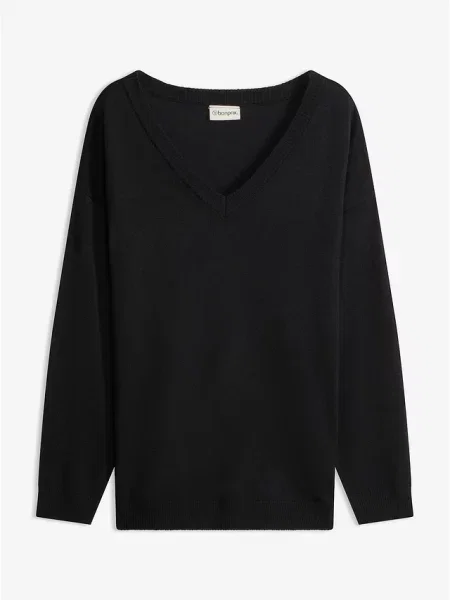 Sweter oversize z mieszanki czarny