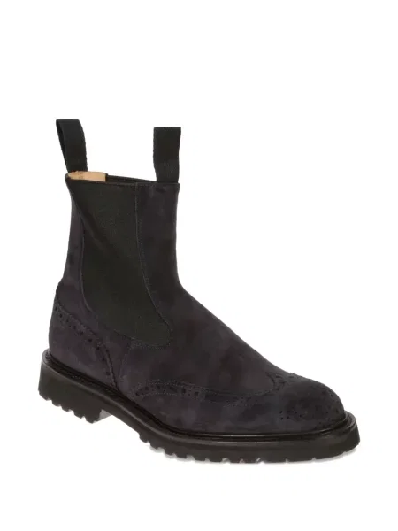 Botine chelsea Tricker's din piele de căprioară albastru