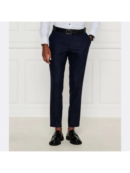 BOSS BLACK Pantaloni P-Genius cu adaos de lână negru