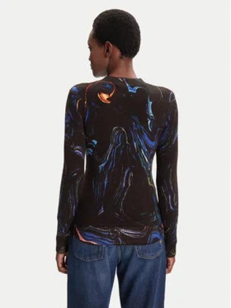 Desigual Pulover Butterfly Lacroix črna