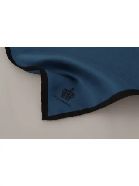 Jedwabna szal Dolce And Gabbana z logo niebieska