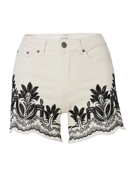 KOROSHI Jeans negru / lână alb