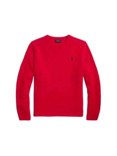 Sweter Polo Ralph Lauren wełniany z logo czerwony