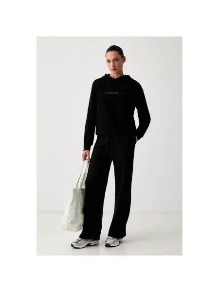 Bluza z kapturem Ea7 Emporio Armani z kapturem z logo czarna
