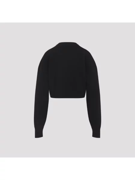 Sweter Tom Ford z kaszmiru z nadrukiem o skróconej długości czarny