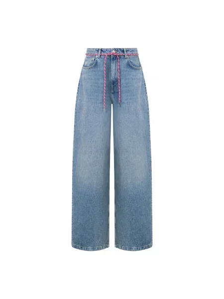 Jeansy Moschino z logo niebieskie