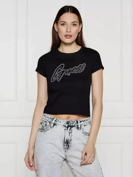 GUESS Póló | Cropped Fit fekete