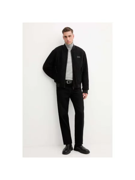 Kurtka jeansowa Versace Jeans skórzana czarna
