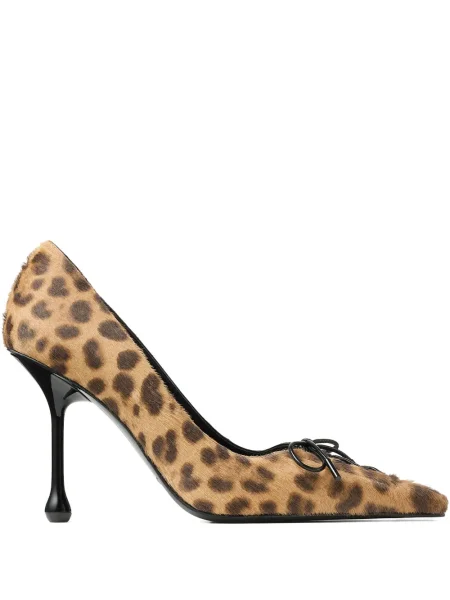 Pantofi cu toc Jimmy Choo cu șireturi cu imagine cu model leopard maro