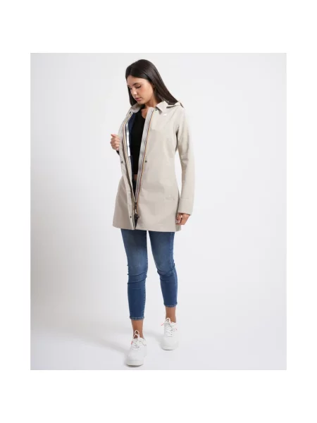 Lniana kurtka K-way beżowa