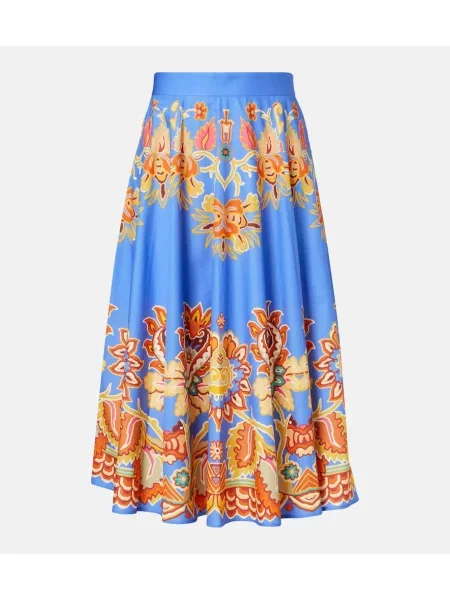 Fustă midi Etro cu imagine până la genunchi albastru