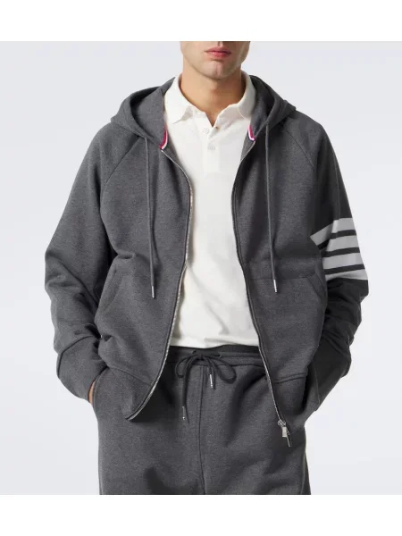 Mikina s kapucňou Thom Browne sivá