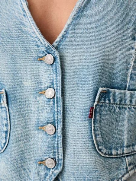 Levi's елек дамски от деним TAILORED DENIM синьо
