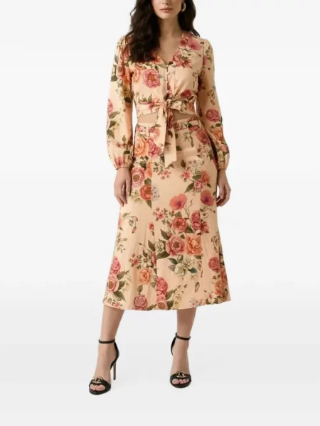 Lniana spódnica midi Guess