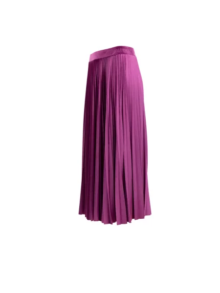 Lniana spódnica midi Valentino Garavani fioletowa
