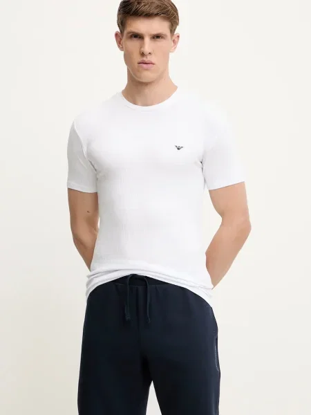 Тениска Emporio Armani Underwear с изчистен дизайн бяло