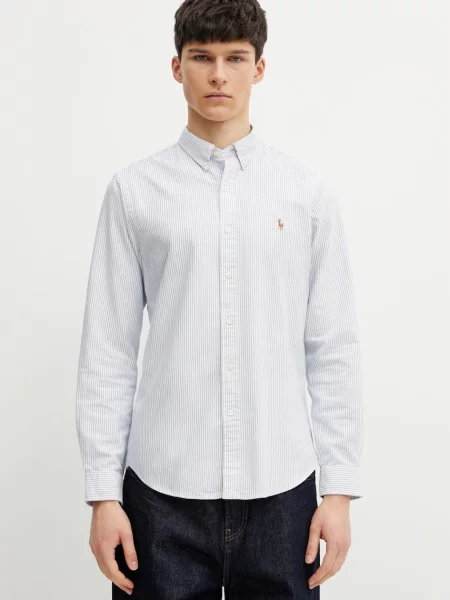 Koszula Polo Ralph Lauren z twillu niebieska