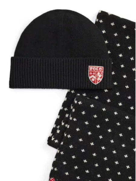 Polo Ralph Lauren Set šal + kapa črna