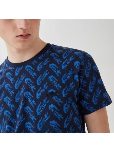 Футболка Lacoste с круглым вырезом синяя