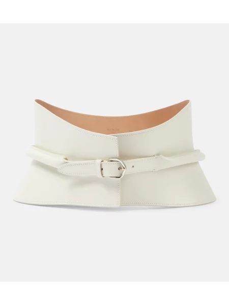 Curea Alaïa din piele alb