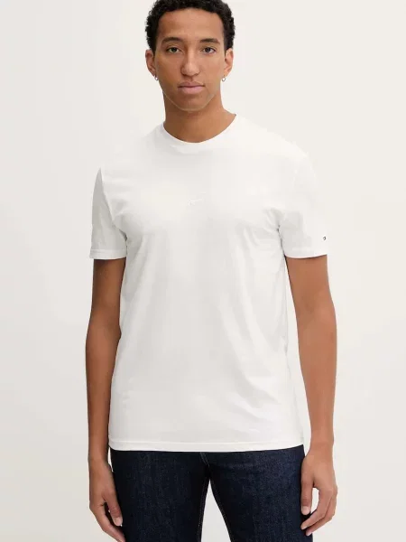 Тениска Tommy Jeans с изчистен дизайн бяло