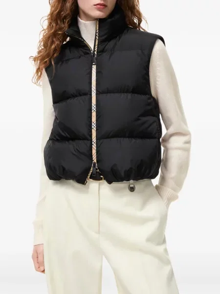 Καρό μπουφάν Burberry μαύρο