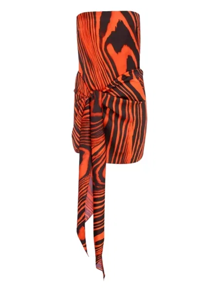 Sukienka David Koma z nadrukiem w zebrę czerwona
