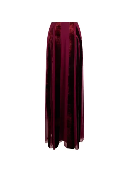 Fusta maxi Alberta Ferretti de catifea roșu