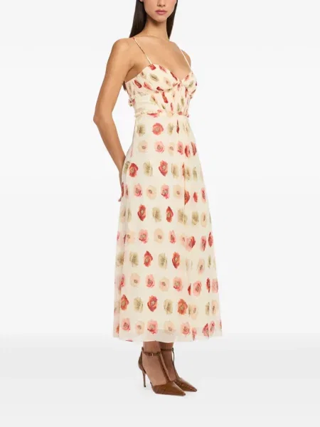 Rochie cu volane Cinq A Sept cu model floral cu volane