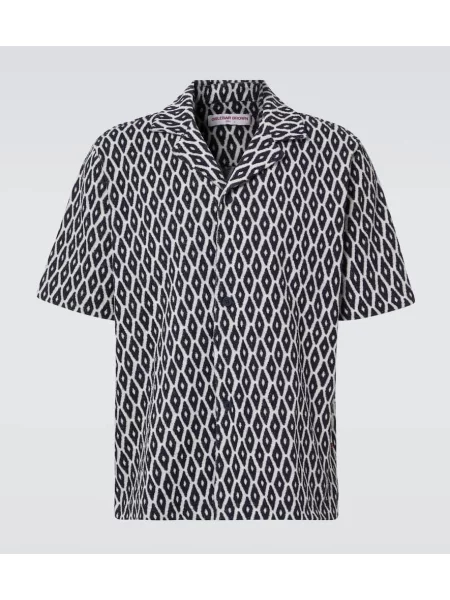 Cămașă Orlebar Brown cu imagine din material terry negru