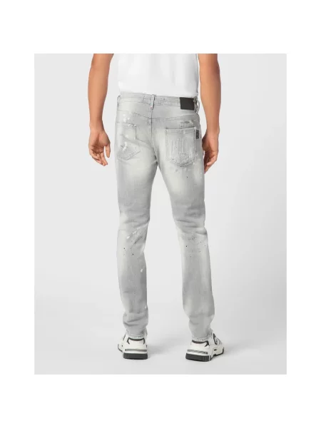 Jeansy straight leg Philipp Plein szare