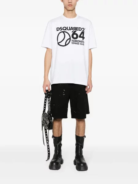 Raštuotas marškinėliai Dsquared2 balta