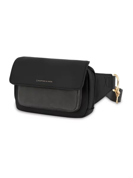 Kapten & Son Torba za čez ramo Visby All Black temno siva črna