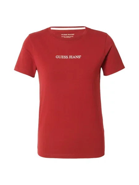 GUESS JEANS Tricou roșu intens alb