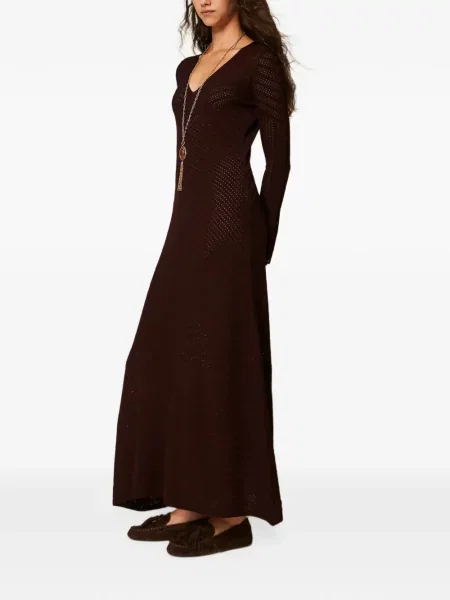 Lung rochie Twinset tricotate maro