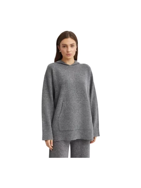 Sweter Theory z kapturem szary