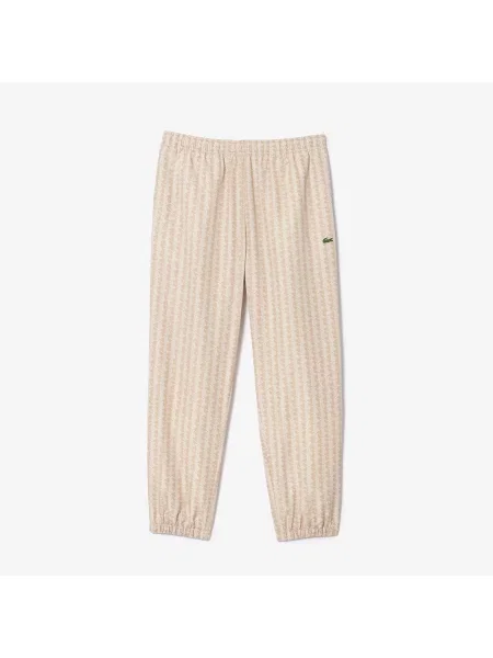 Lacoste Spodnie Dresowe Z Nadrukiem Monogramu Lacoste beżowe