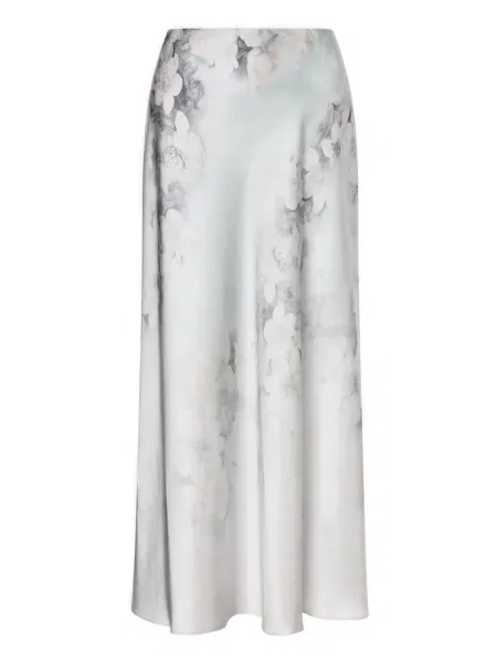 Spódnica midi Alberta Ferretti w kwiatki z nadrukiem do kolan niebieska