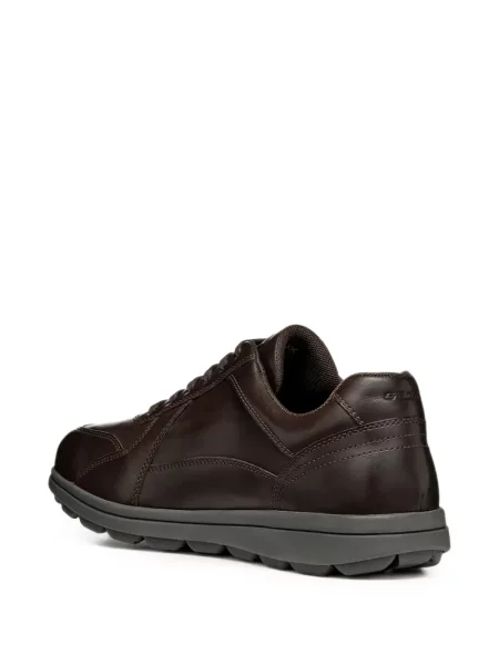 Fűzős bőr sneaker Geox barna