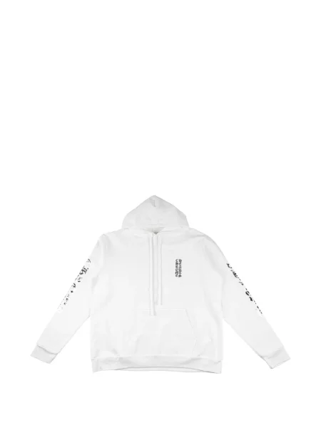 Hanorac cu glugă Chrome Hearts cu imagine cu motiv cu inimi alb