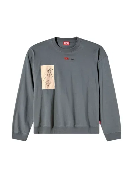 Bluza Diesel z długim rękawem szara
