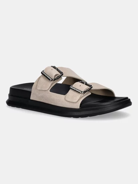 Велурени чехли Tommy Hilfiger D DENSITY HILFIGER SDE SAND бежово