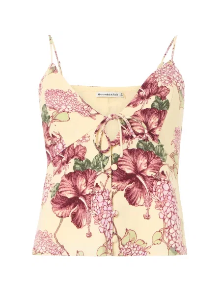 Abercrombie & Fitch Bluză galben / verde / roz / bordeaux roșu