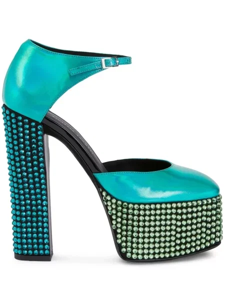 Pantofi cu toc Giuseppe Zanotti cu platformă verde