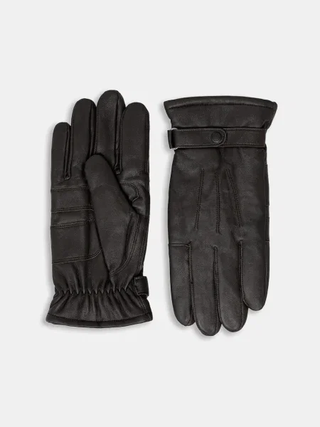 Barbour Kožené rukavice hnědé